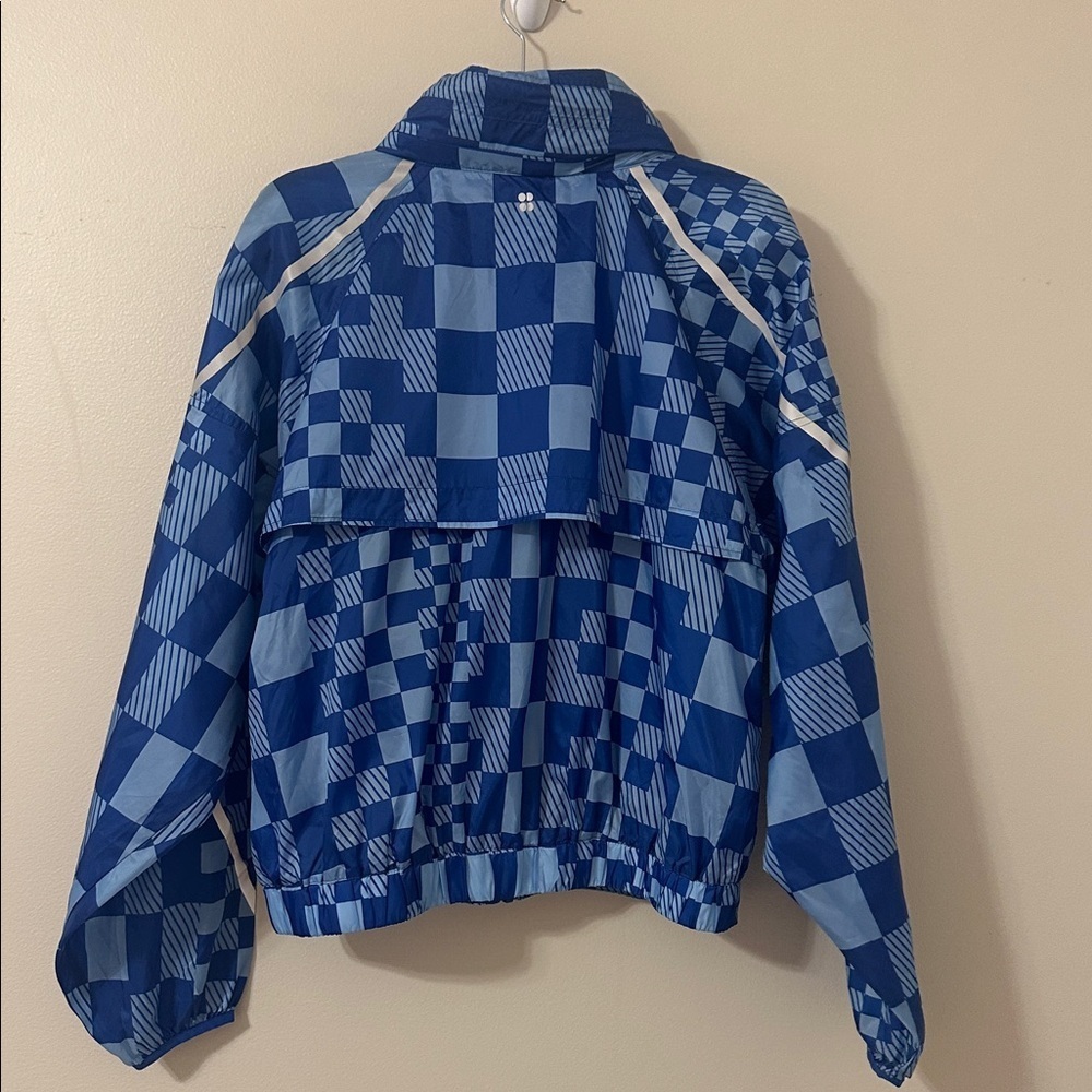 Sweaty Betty NWT Womens Pack Away Jacket Blue Textural Shift Print Sz M (8) - Picture 4 of 14